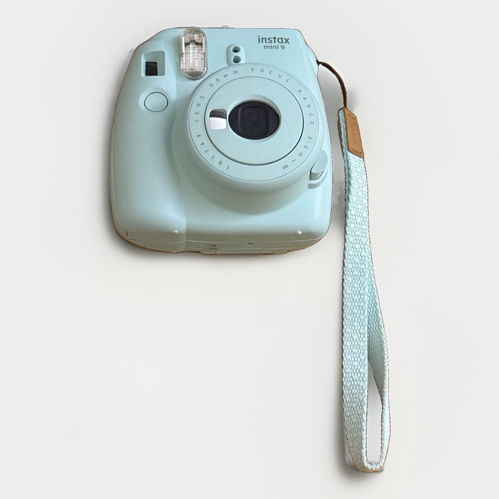 Fujifilm Instax Mini 9 Instant Film Camera Ice Blue Tested Working GC-6587 Case